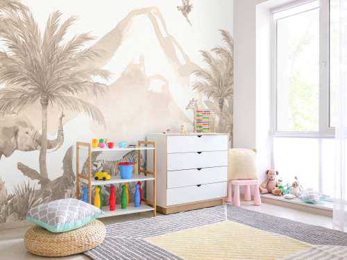 Jungle dieren in taupe