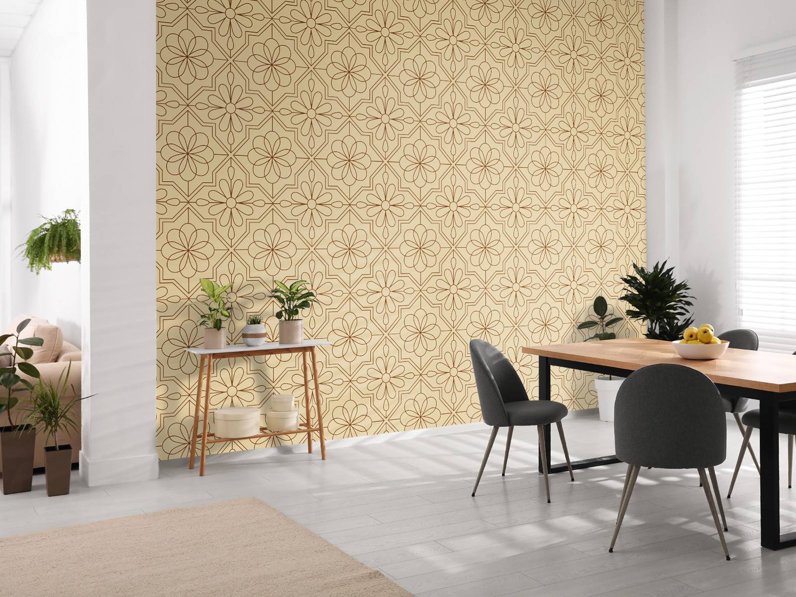 Bloemen in retro stijl