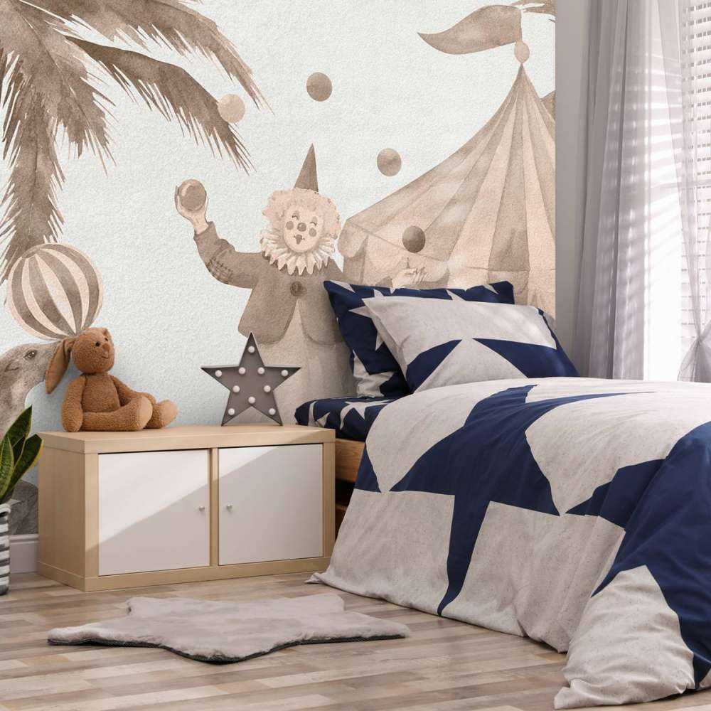 Vrolijke circus dieren taupe