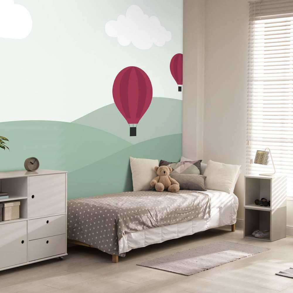 Heuvels met luchtballonnen