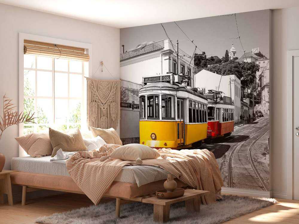 Gele en rode tram