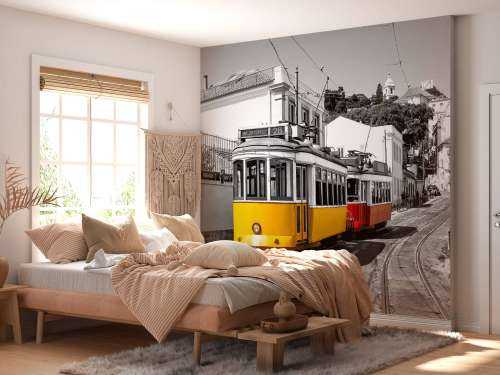 Gele en rode tram