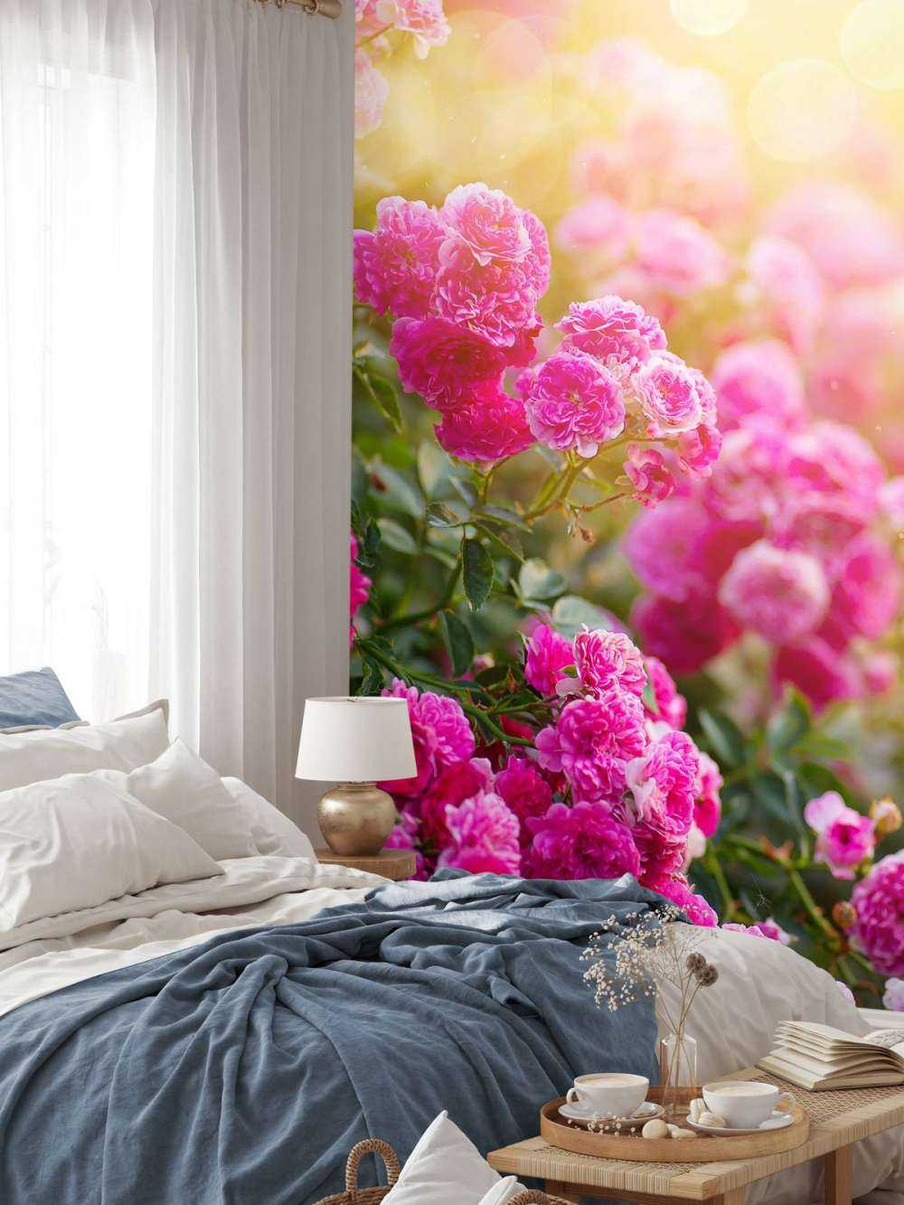 Roze rozenstruiken