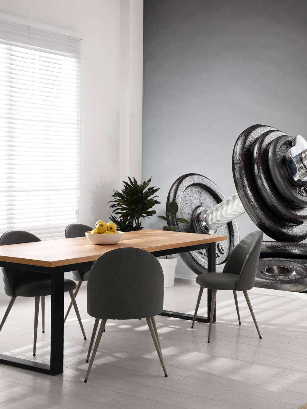 Dumbell met zwarte schijven