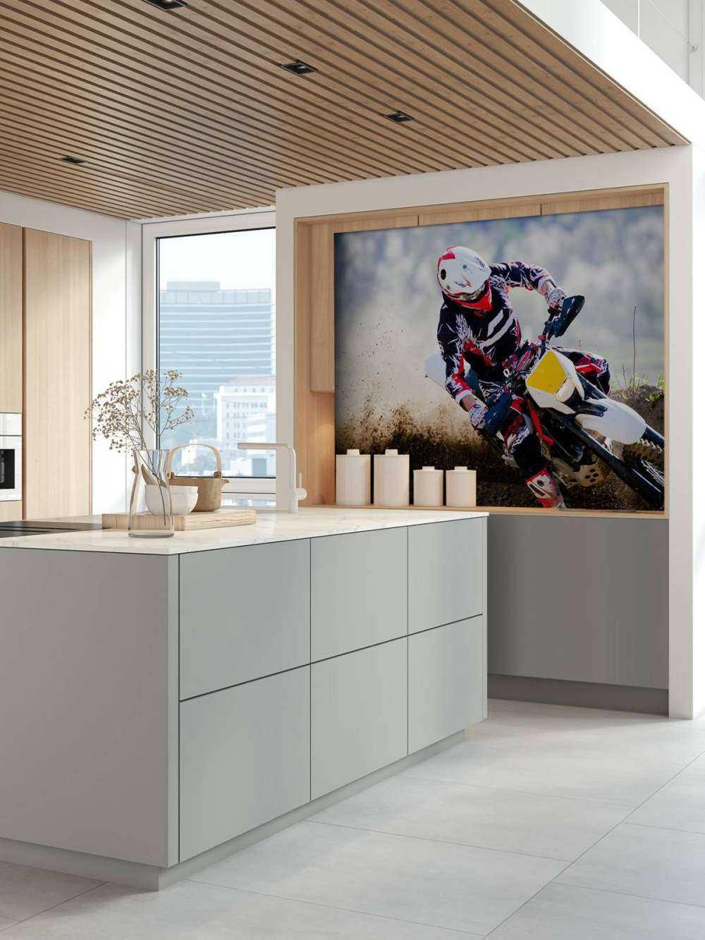 Crossmotor in de bocht