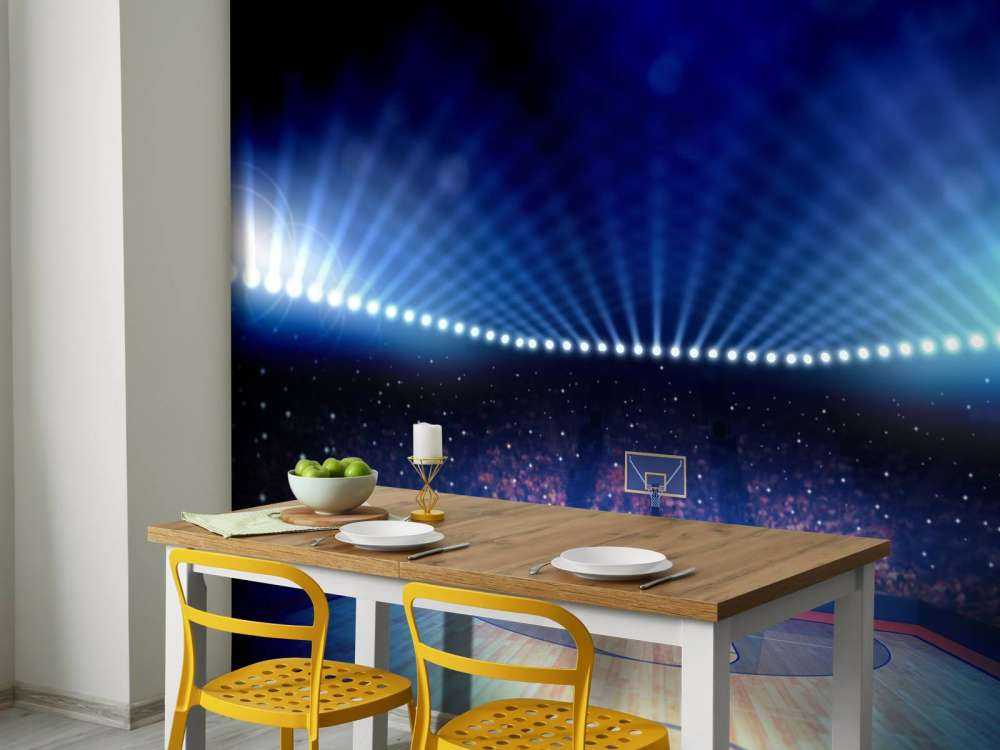 Verlichte basketbal arena