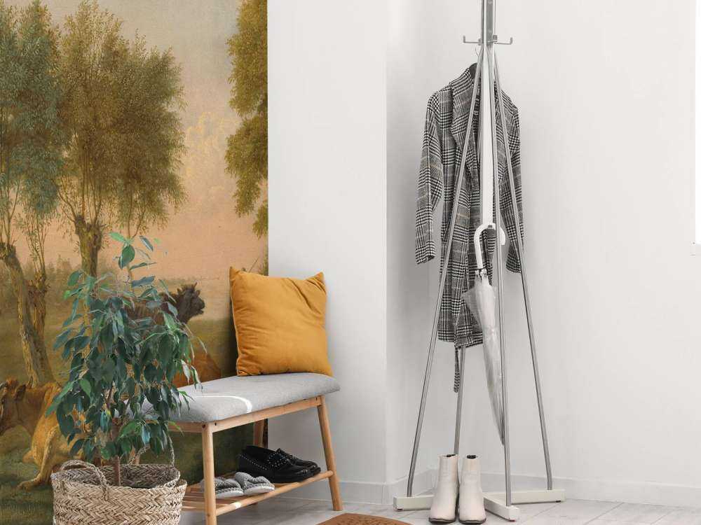 Koeien in de wei bij een boerderij