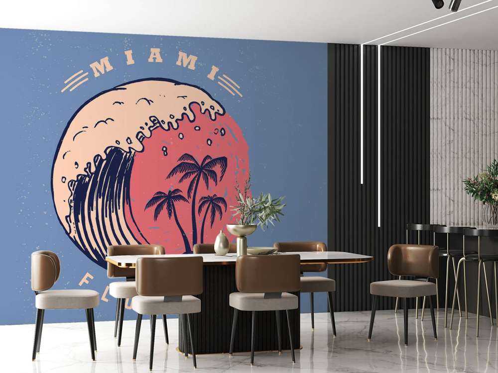 Miami logo met een donkerblauwe achtergrond