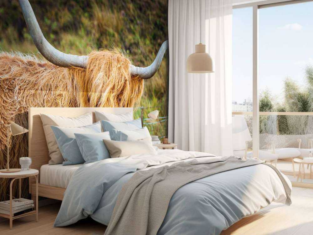 Schotse Hooglander in het veld