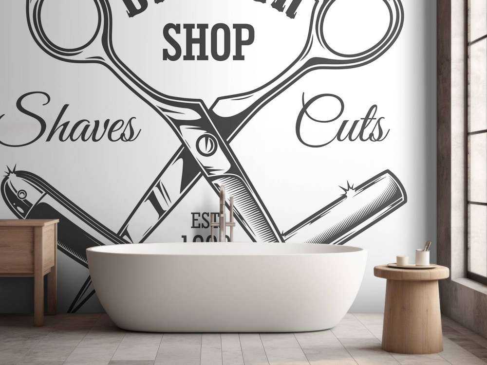 Vintage kapperszaak embleem