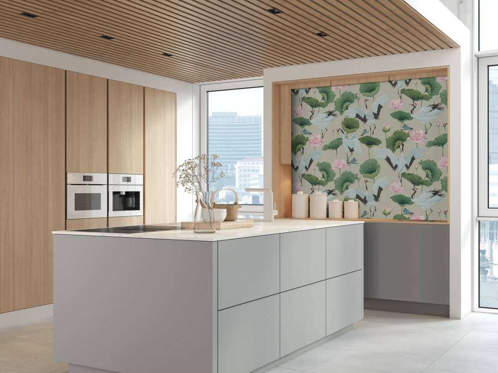 Witte kraanvogels, lichtbruin