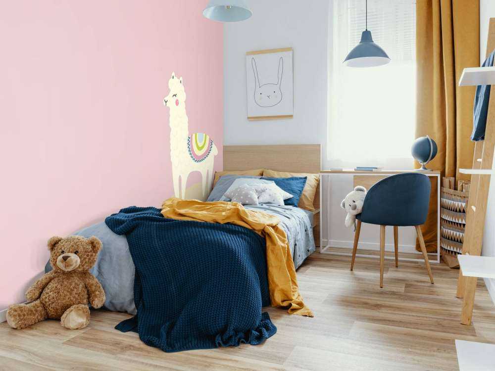 Alpaca design met een roze achtergrond