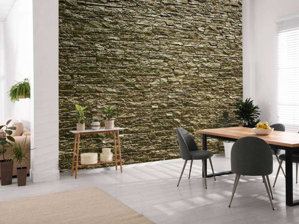 Muur met gouden stenen