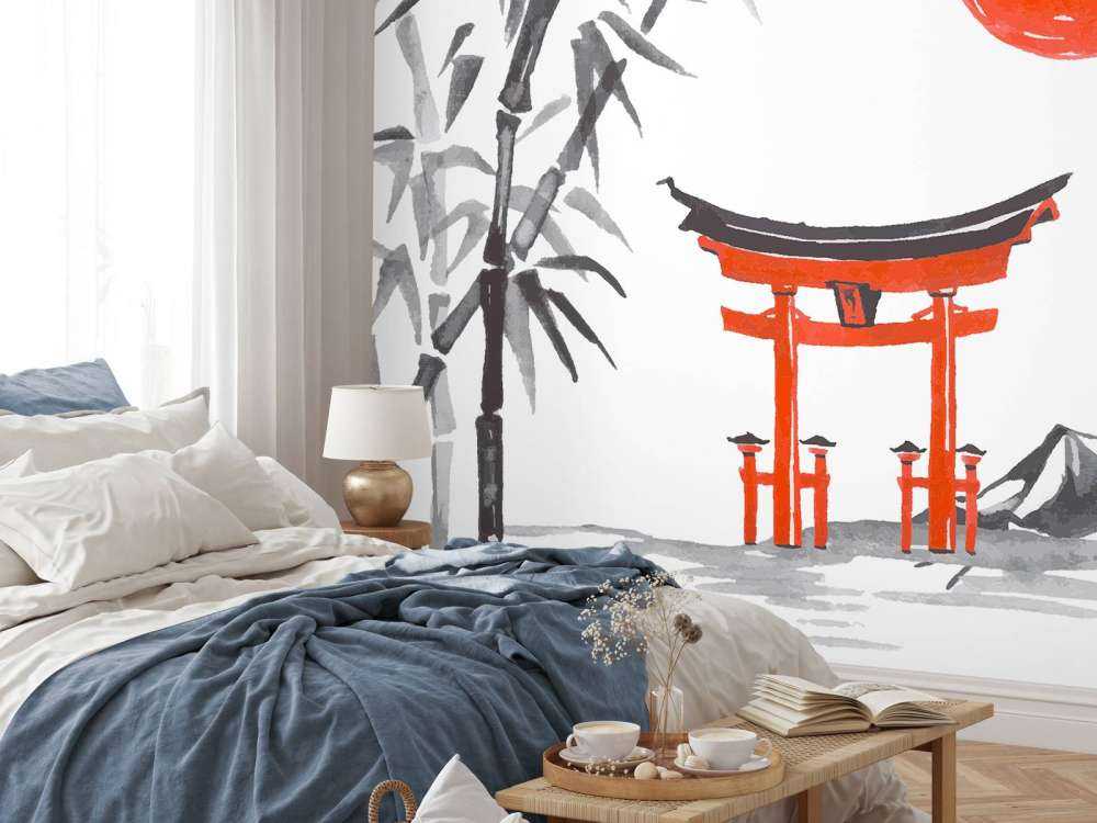 Japanse tekening van Miyajima