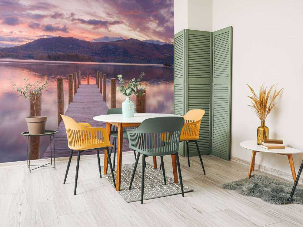 Steiger met zonsondergang