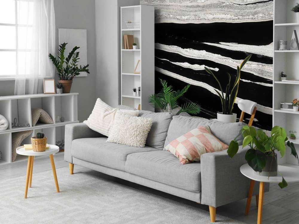 Zwart marmer met witte aders