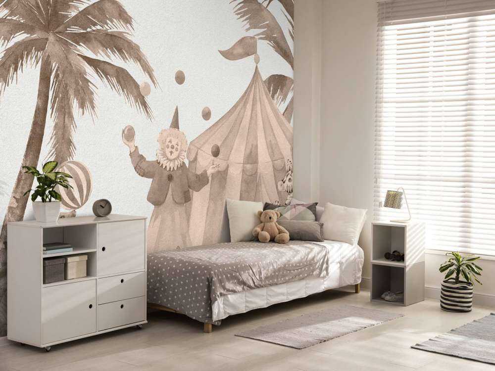 Vrolijke circus dieren taupe