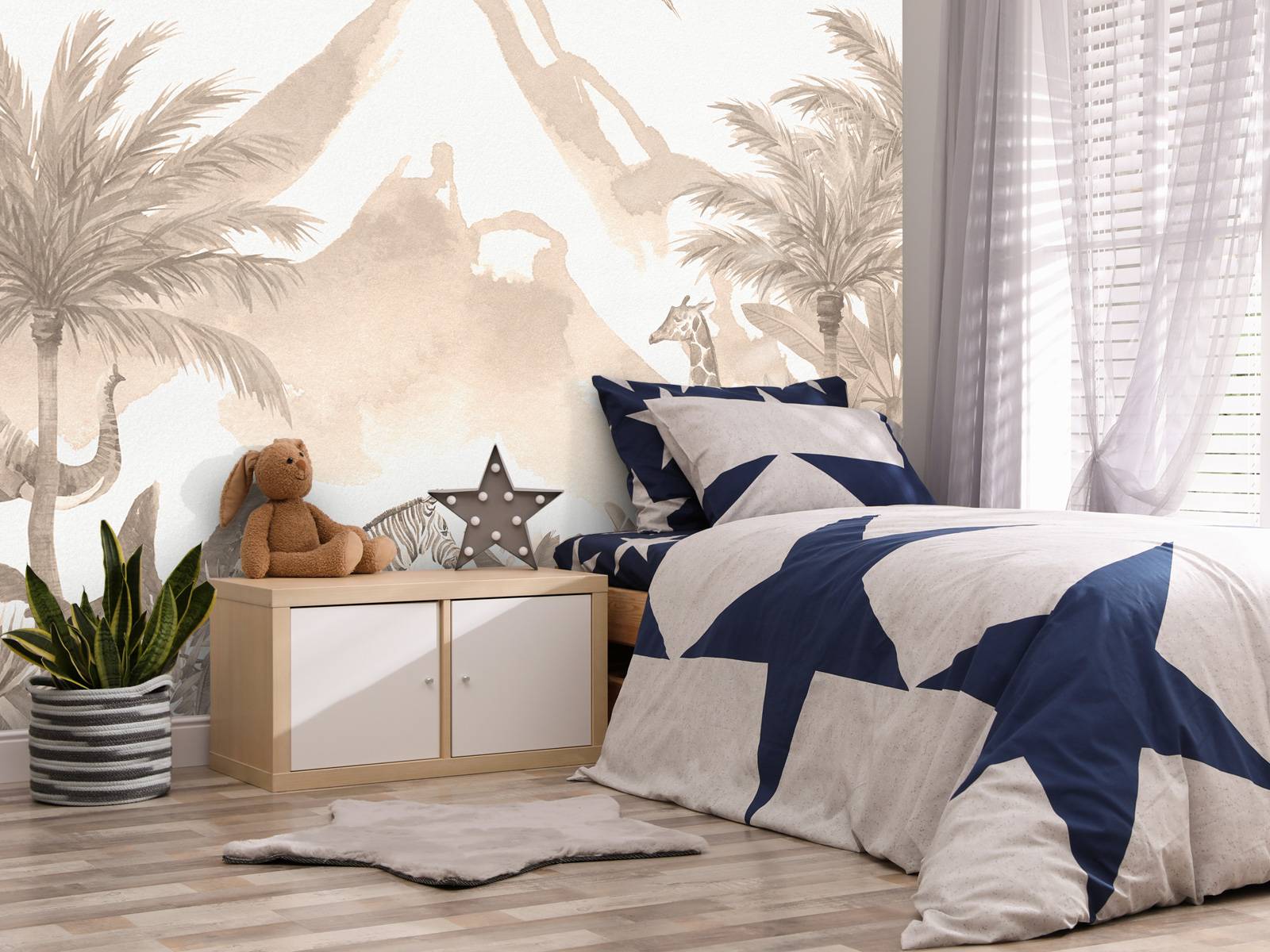 Jungle dieren in taupe