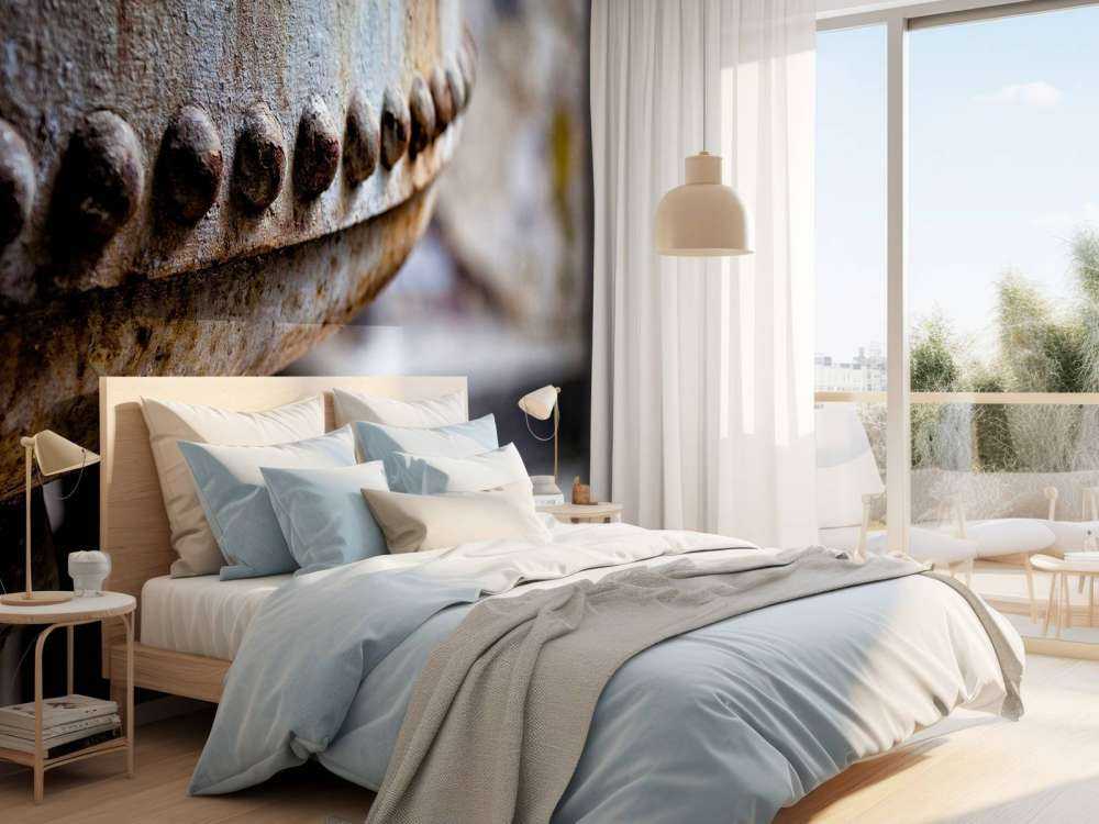 Detail van een verroeste stoomketel