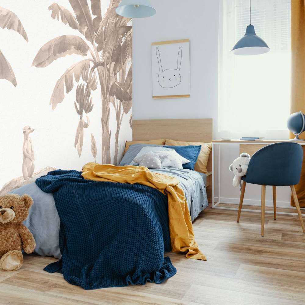 Kleine jungle dieren in taupe