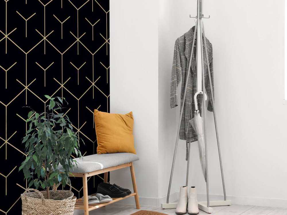 Geometrische hexagons, zwart