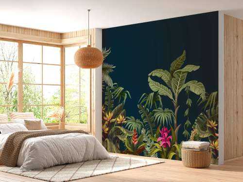 Jungle bloemen en bomen