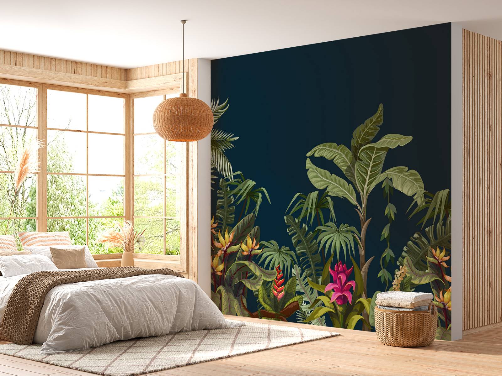 Jungle bloemen en bomen