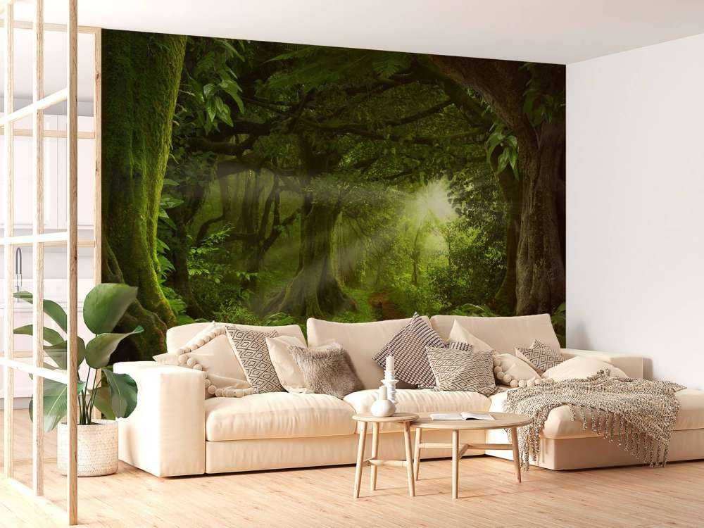 Tropische jungle met zonlicht