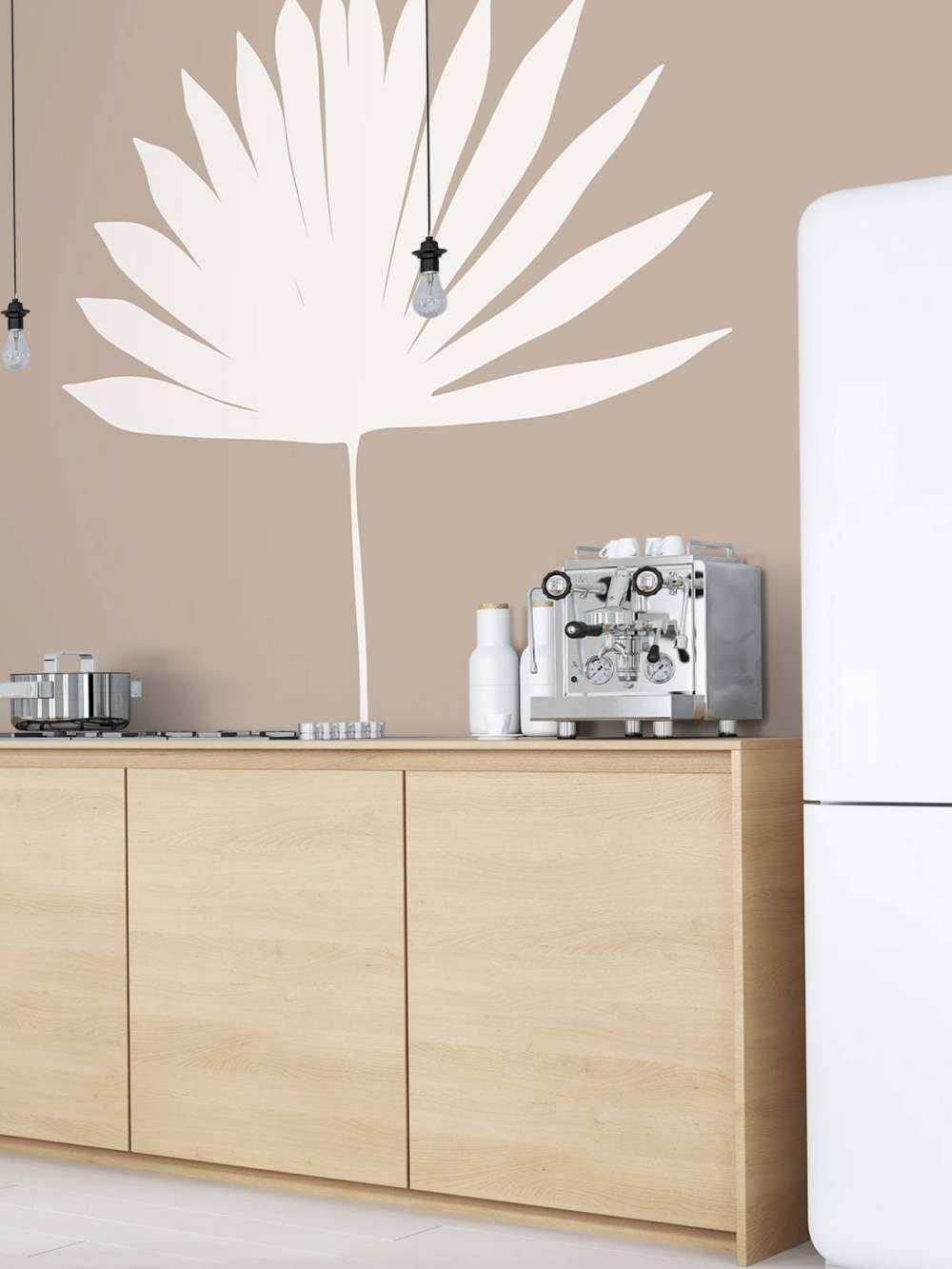 Minimalistische plant op roze achtergrond