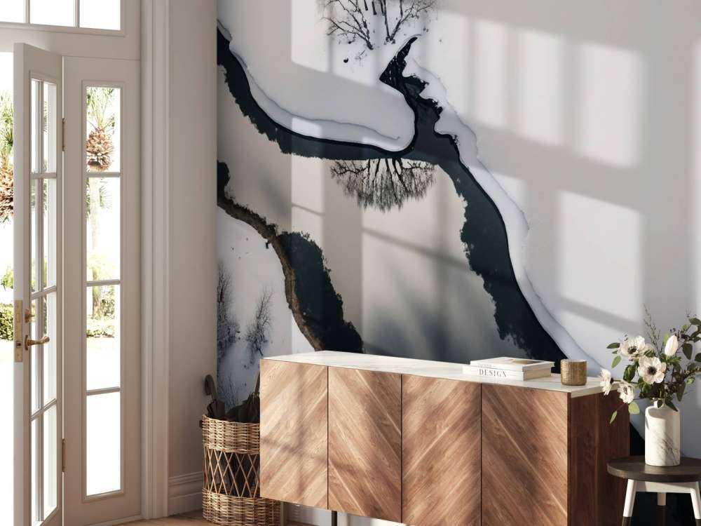 Minimalistisch sneeuw landschap