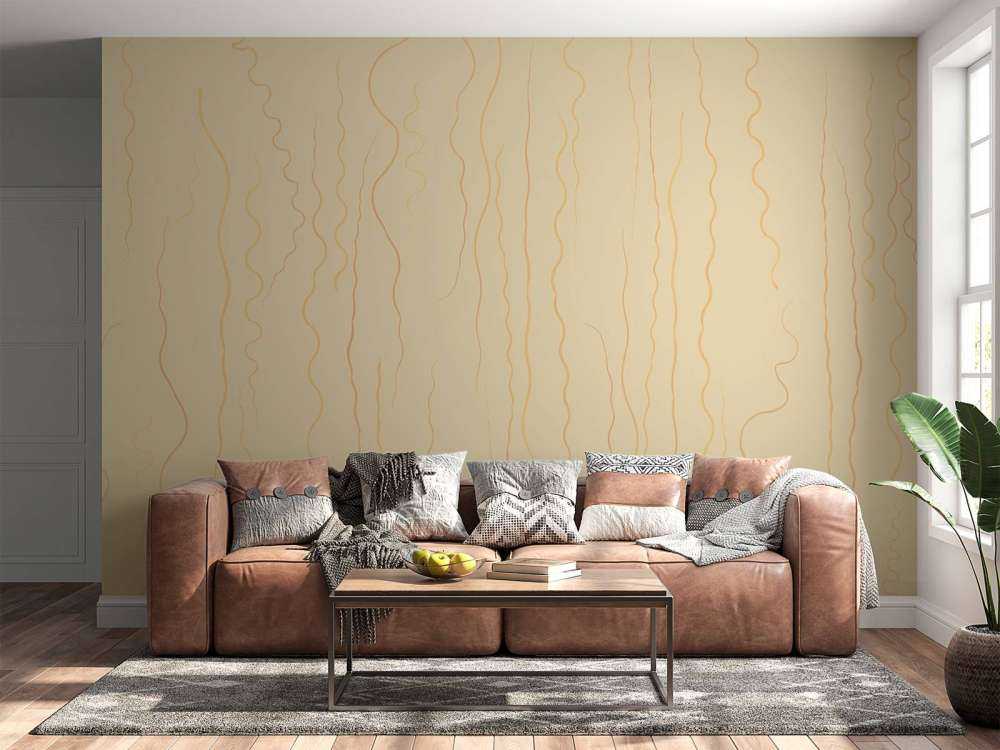 Organische lijnen gras beige II