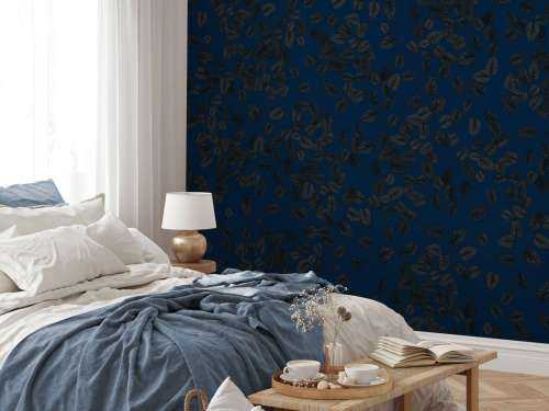 Kleine blaadjes donker op midnight blue