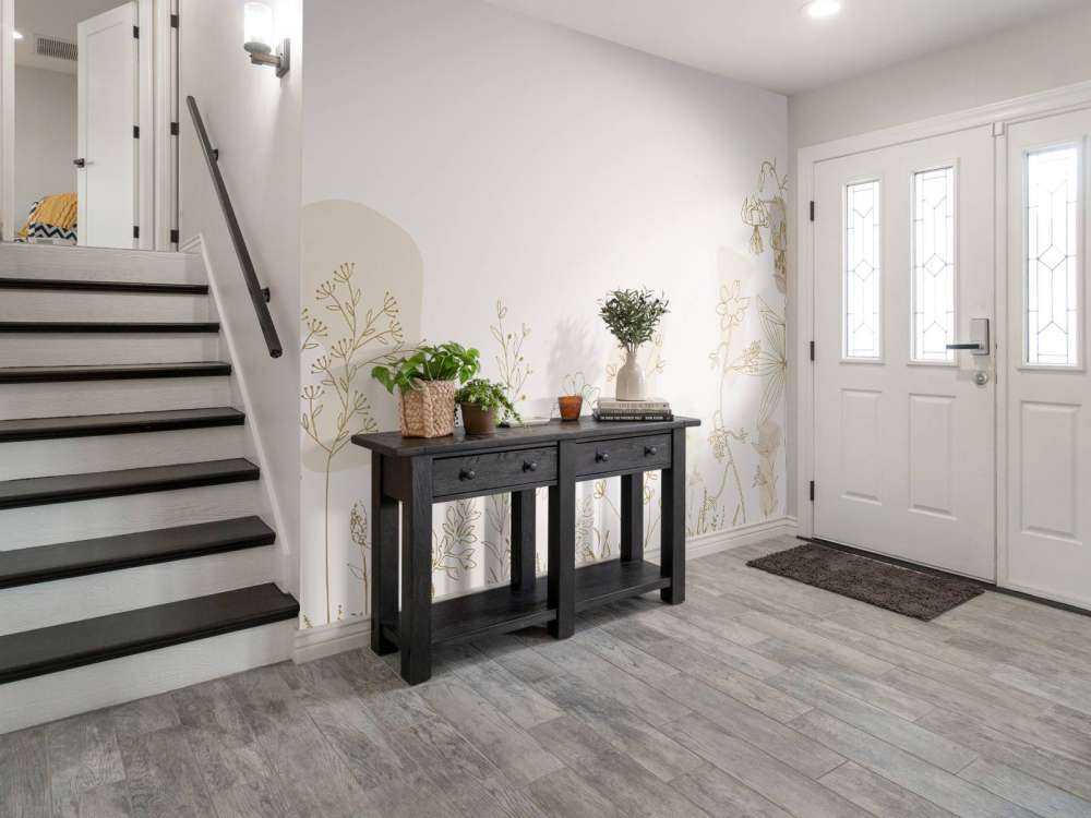 Bloemenveld getekend beige en natuur kleuren