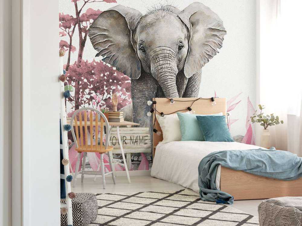 Olifantje in de jungle roze