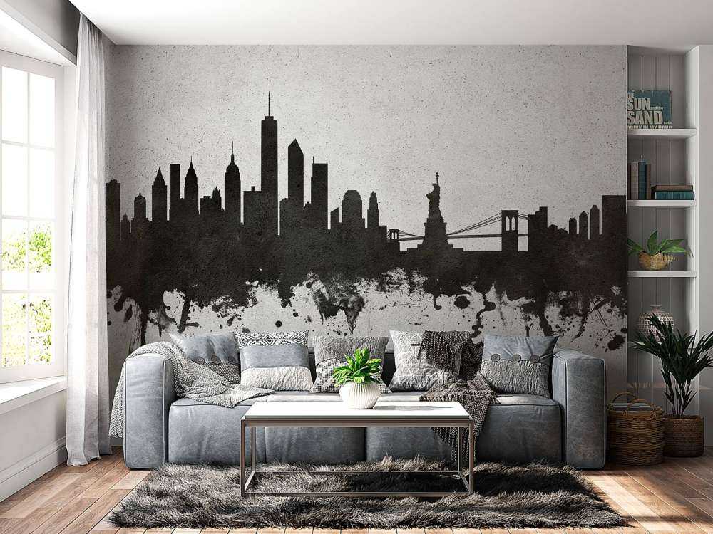 Waterverf skyline, New York
