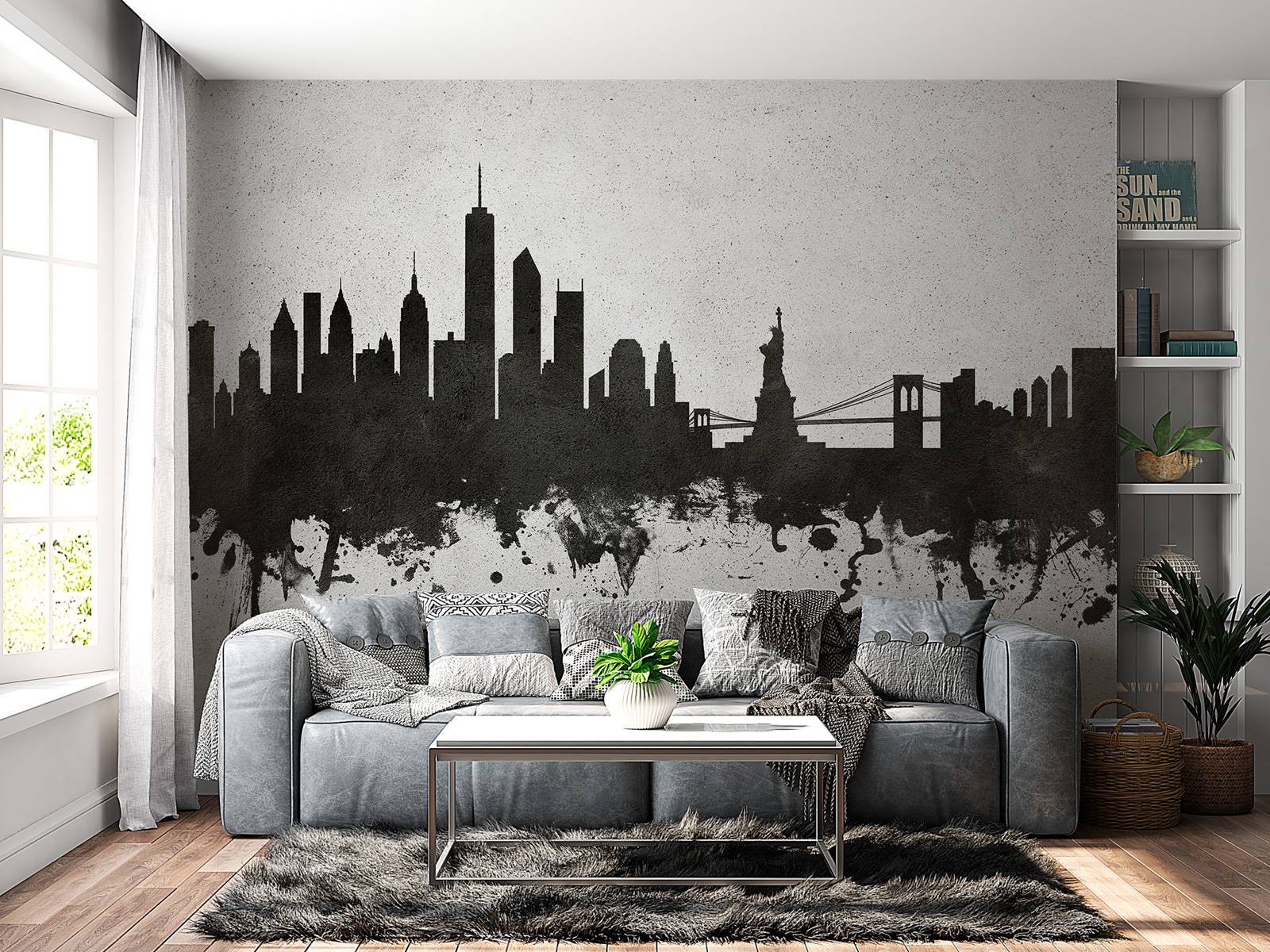 Waterverf skyline, New York