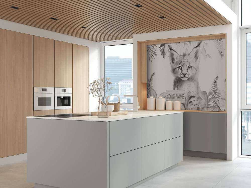 Baby lynx in de jungle beige