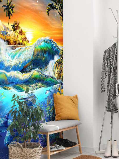 Hawaian Dawn_Waves and Dolphins