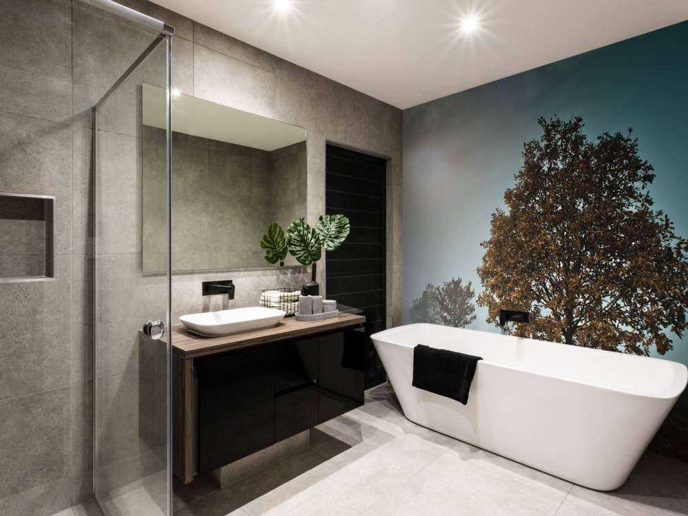 Line of trees in the mist