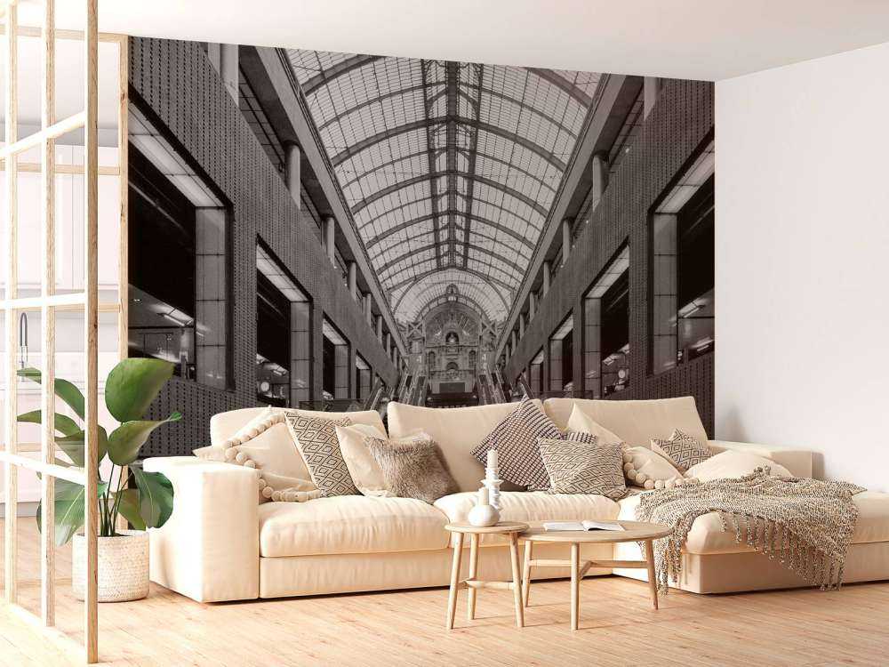 Antwerpen centraal station zwart wit