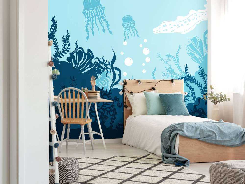 Blauwe onderwaterwereld