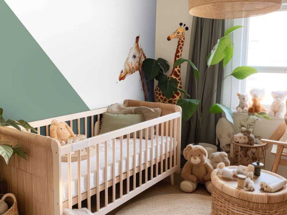 Groene driehoeken met giraffe