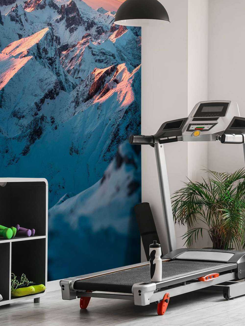 Sneeuwbergen bij roze ochtendlucht