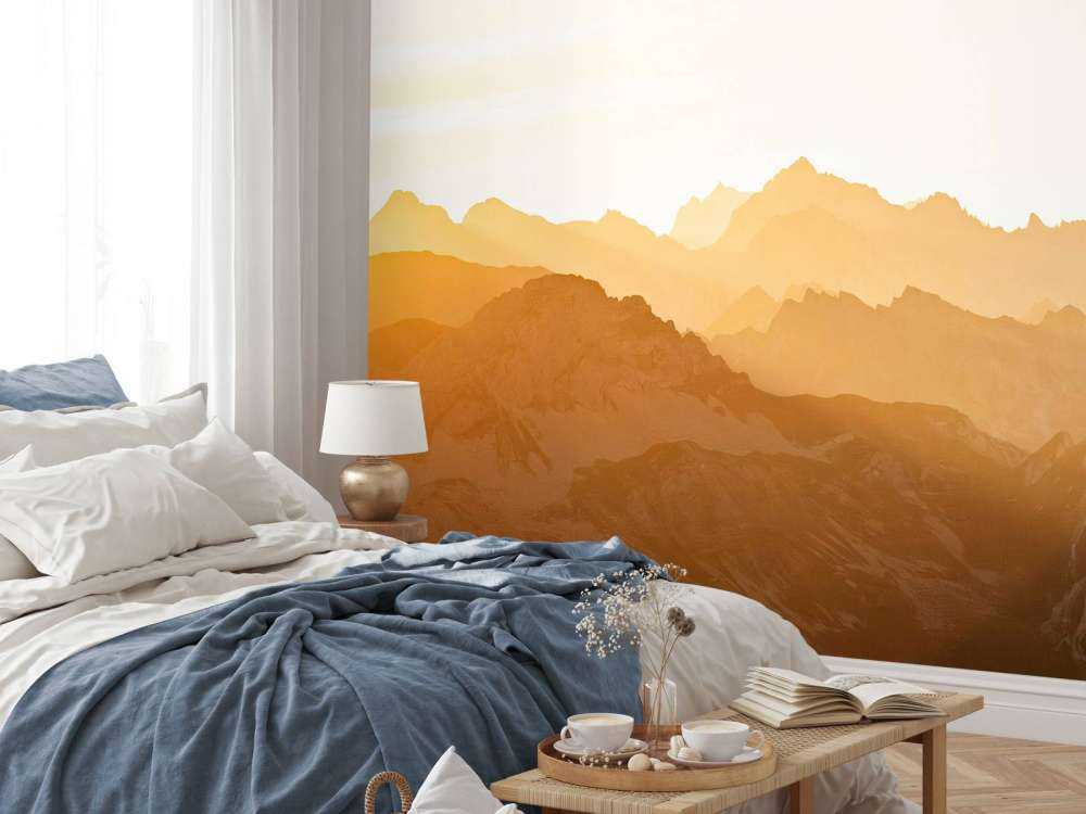 Gouden bergen bij zonsopkomst