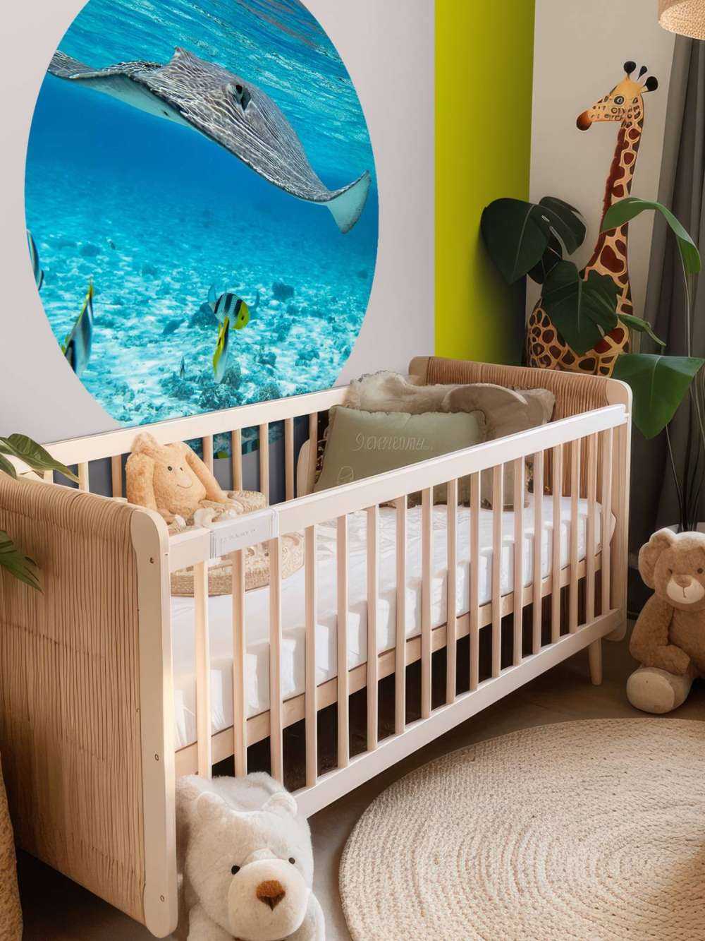 Pijlstaartrog tussen koraalvissen