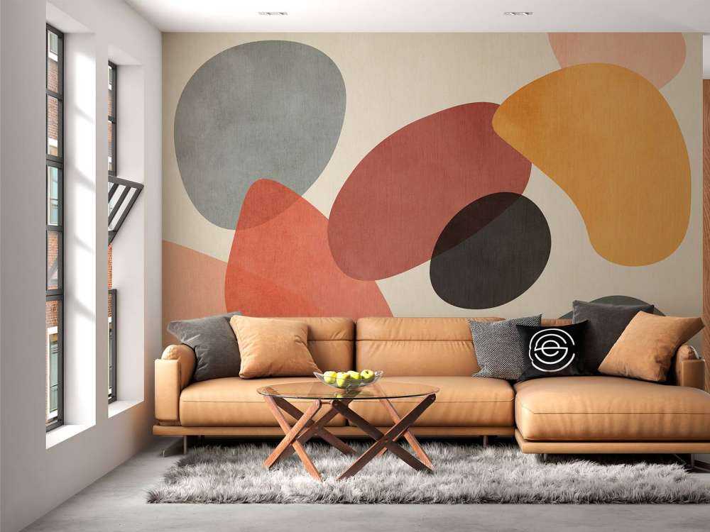 Organische vormen in retrokleuren