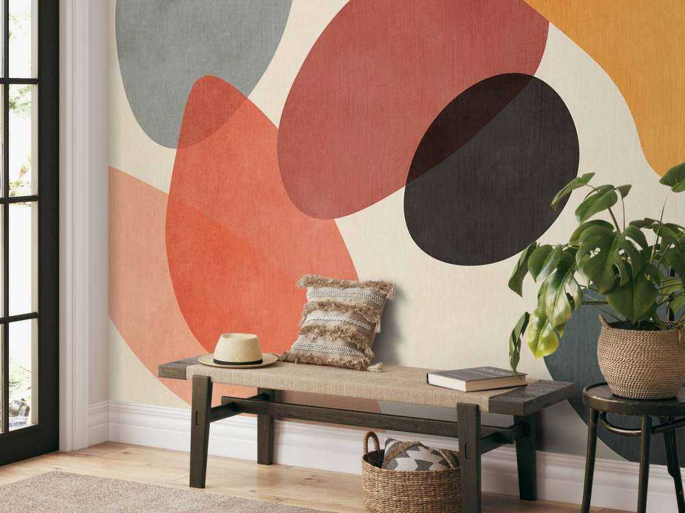 Organische vormen in retrokleuren