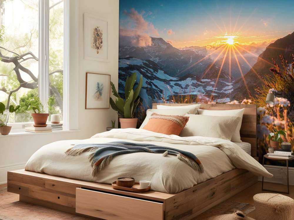 Zonlicht over alpenweide