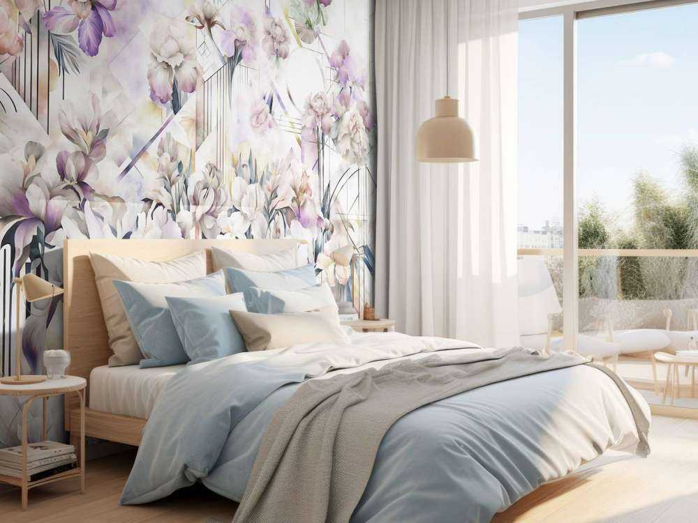 Huge Watercolor Irises Violet