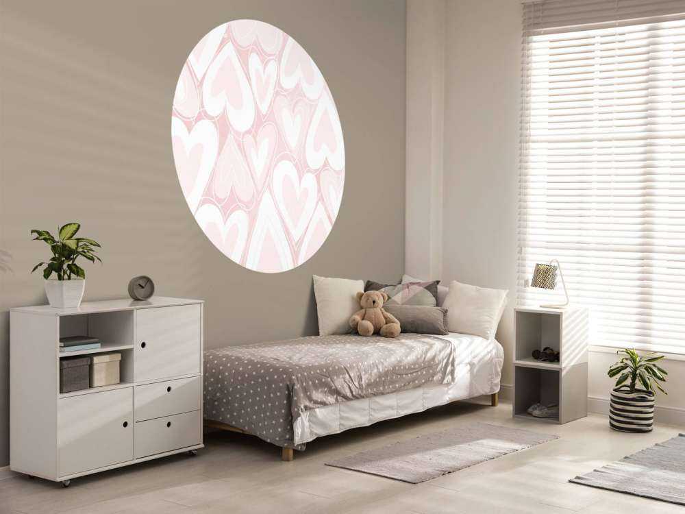 Lichte hartenvloed in poederroze